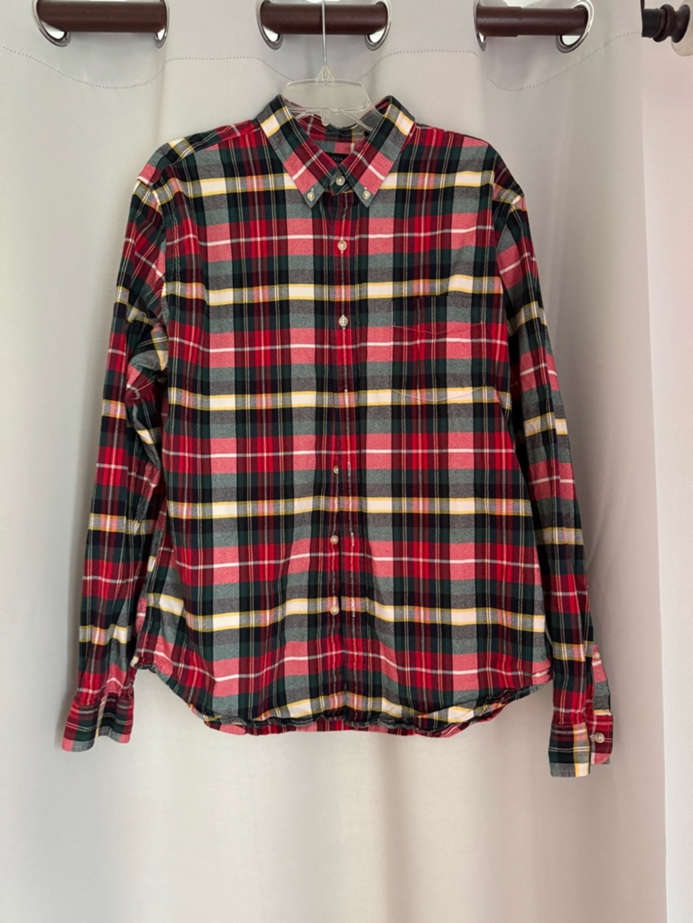 J. Crew Red, Green & White Plaid Button-Down Shirt